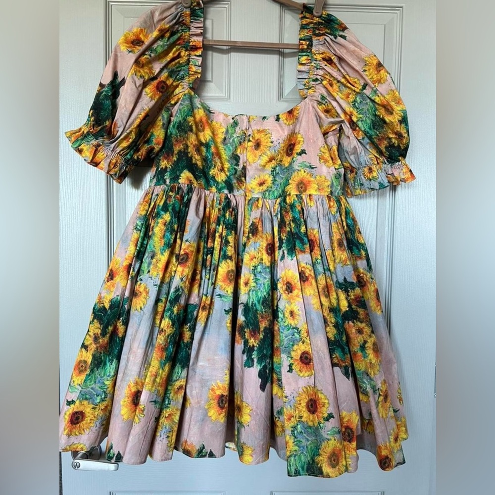 NWOT Selkie Dress - Monet Sunflowers Beach Day Dress - Size 1X - Picture 3 of 5